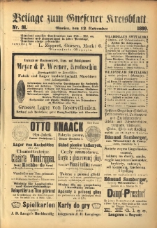 Beilage zum Gnesener Kreisblatt. 1899.11.12 Nr91