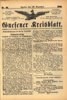 Gnesener Kreisblatt. 1899.12.10 Nr99