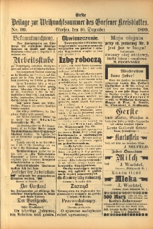 Erste Beilage zur Weinnachtsnummer des Gnesener Kreisblattes 1899.12.10 Nr99