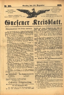 Gnesener Kreisblatt. 1899.12.14 Nr100