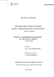 Wartość firmy w kształtowaniu wyniku finansowego grupy kapitałowej