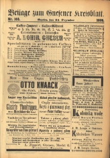 Beilage zum Gnesener Kreisblatt. 1899.12.24 Nr103