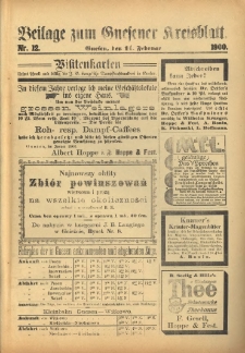Beilage zum Gnesener Kreisblatt 1900.02.11 Nr12