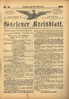 Gnesener Kreisblatt 1900.02.18 Nr14
