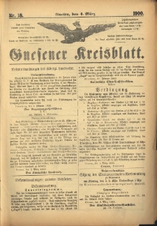 Gnesener Kreisblatt 1900.03.04 Nr18