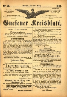 Gnesener Kreisblatt 1900.03.18 Nr22