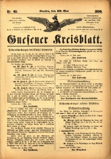 Gnesener Kreisblatt 1900.05.20 Nr40