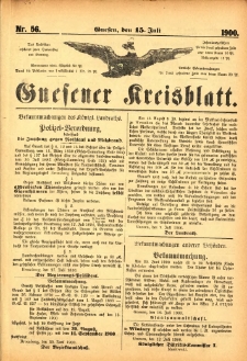 Gnesener Kreisblatt 1900.07.15 Nr56