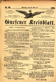 Gnesener Kreisblatt 1900.08.05 Nr62