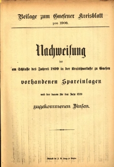 Beilage zum Gnesener Kreisblatt pro 1900