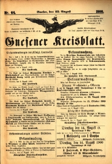 Gnesener Kreisblatt 1900.08.12 Nr64