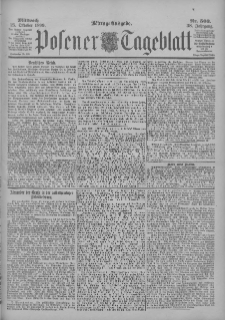 Posener Tageblatt 1899.10.25 Jg.38 Nr503