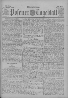 Posener Tageblatt 1899.11.03 Jg.38 Nr518