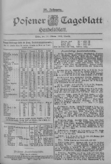 Posener Tageblatt. Handelsblatt 1899.10.12 Jg.38 Nr481