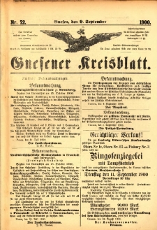 Gnesener Kreisblatt 1900.09.09 Nr72