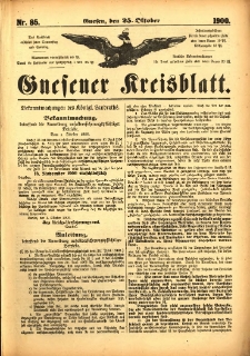 Gnesener Kreisblatt 1900.10.25 Nr85