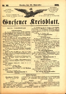 Gnesener Kreisblatt 1900.11.18 Nr92