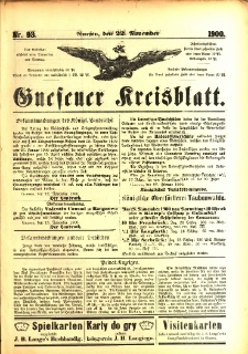 Gnesener Kreisblatt 1900.11.22 Nr93