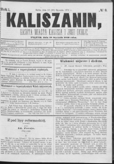 Kaliszanin : gazeta miasta Kalisza i jego okolic