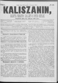 Kaliszanin : gazeta miasta Kalisza i jego okolic