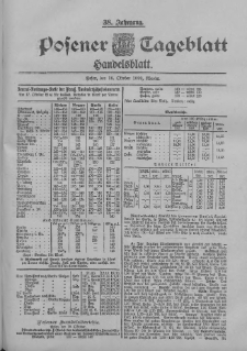 Posener Tageblatt. Handelsblatt 1899.10.18 Jg.38 Nr491