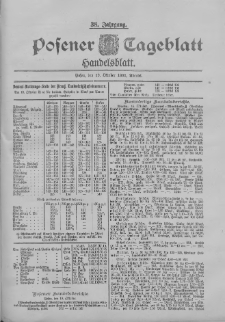 Posener Tageblatt. Handelsblatt 1899.10.19 Jg.38 Nr493