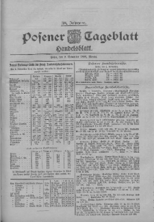 Posener Tageblatt. Handelsblatt 1899.11.02 Jg.38 Nr517