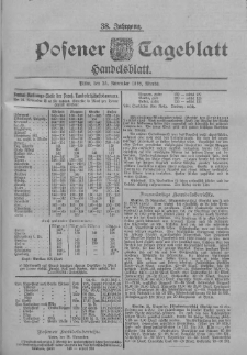 Posener Tageblatt. Handelsblatt 1899.11.25 Jg.38 Nr555