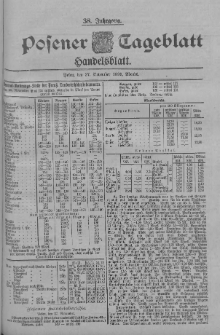 Posener Tageblatt. Handelsblatt 1899.11.27 Jg.38 Nr557
