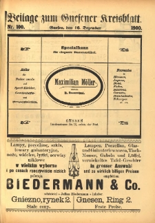 Beilage zum Gnesener Kreisblatt 1900.12.16 Nr100