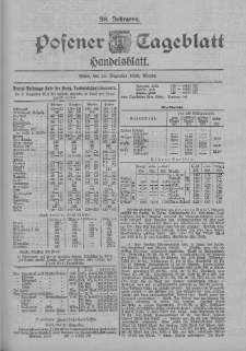 Posener Tageblatt. Handelsblatt 1899.12.11 Jg.38 Nr581
