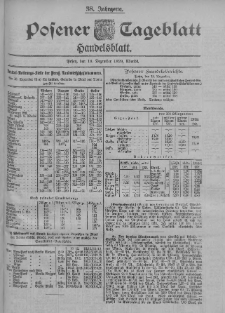 Posener Tageblatt. Handelsblatt 1899.12.18 Jg.38 Nr593