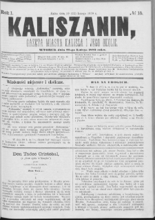 Kaliszanin : gazeta miasta Kalisza i jego okolic