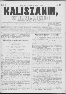 Kaliszanin : gazeta miasta Kalisza i jego okolic