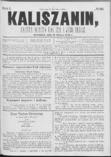 Kaliszanin : gazeta miasta Kalisza i jego okolic