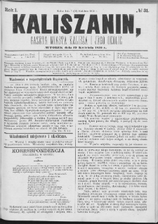 Kaliszanin : gazeta miasta Kalisza i jego okolic