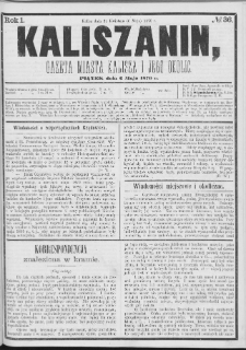 Kaliszanin : gazeta miasta Kalisza i jego okolic