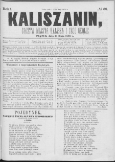 Kaliszanin : gazeta miasta Kalisza i jego okolic