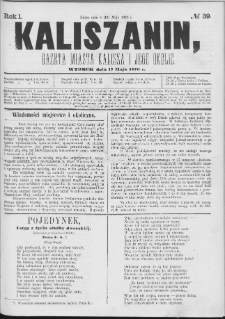 Kaliszanin : gazeta miasta Kalisza i jego okolic