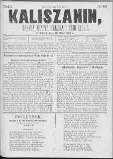 Kaliszanin : gazeta miasta Kalisza i jego okolic