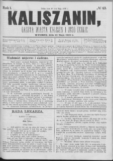 Kaliszanin : gazeta miasta Kalisza i jego okolic