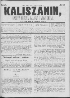 Kaliszanin : gazeta miasta Kalisza i jego okolic