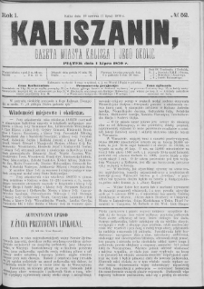 Kaliszanin : gazeta miasta Kalisza i jego okolic