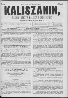 Kaliszanin : gazeta miasta Kalisza i jego okolic