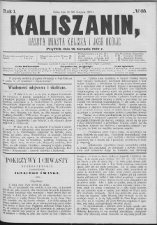 Kaliszanin : gazeta miasta Kalisza i jego okolic