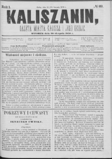 Kaliszanin : gazeta miasta Kalisza i jego okolic