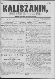 Kaliszanin : gazeta miasta Kalisza i jego okolic