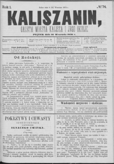 Kaliszanin : gazeta miasta Kalisza i jego okolic