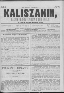 Kaliszanin : gazeta miasta Kalisza i jego okolic