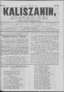 Kaliszanin : gazeta miasta Kalisza i jego okolic